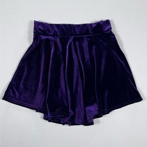 Urban Coco Purple Velvet Skort Women’s Flowy Mini Skirt Shorts Soft Stretch